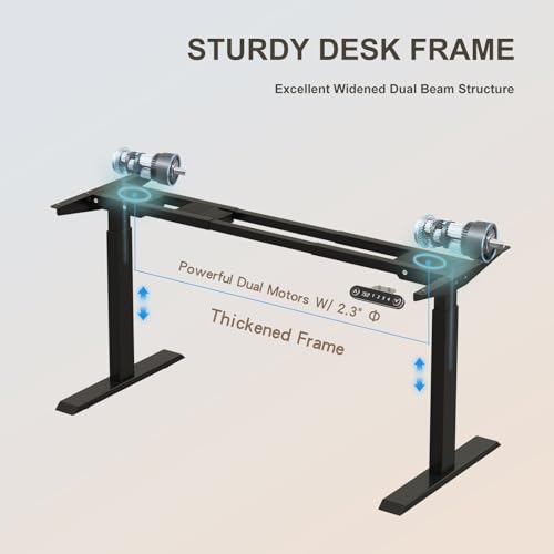 Rustic Brown Electric Standing Desk 55x30 Inch Y586827