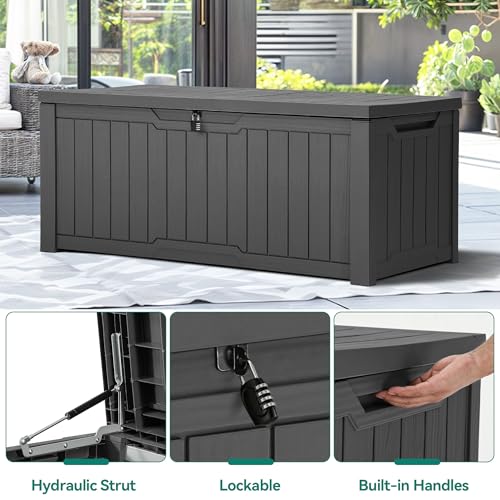 120 Gallon Waterproof Outdoor Storage Box (Light Brown) P6178