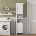 White 15.7"L x 11.8"W x 67"H Narrow Bathroom Storage Cabinet with Shelves and Door Q5278