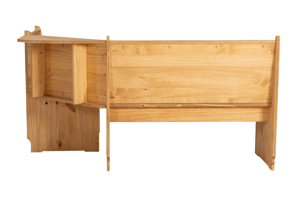 Natural Finish Corner Dining Set with Storage Table and Bench S7617