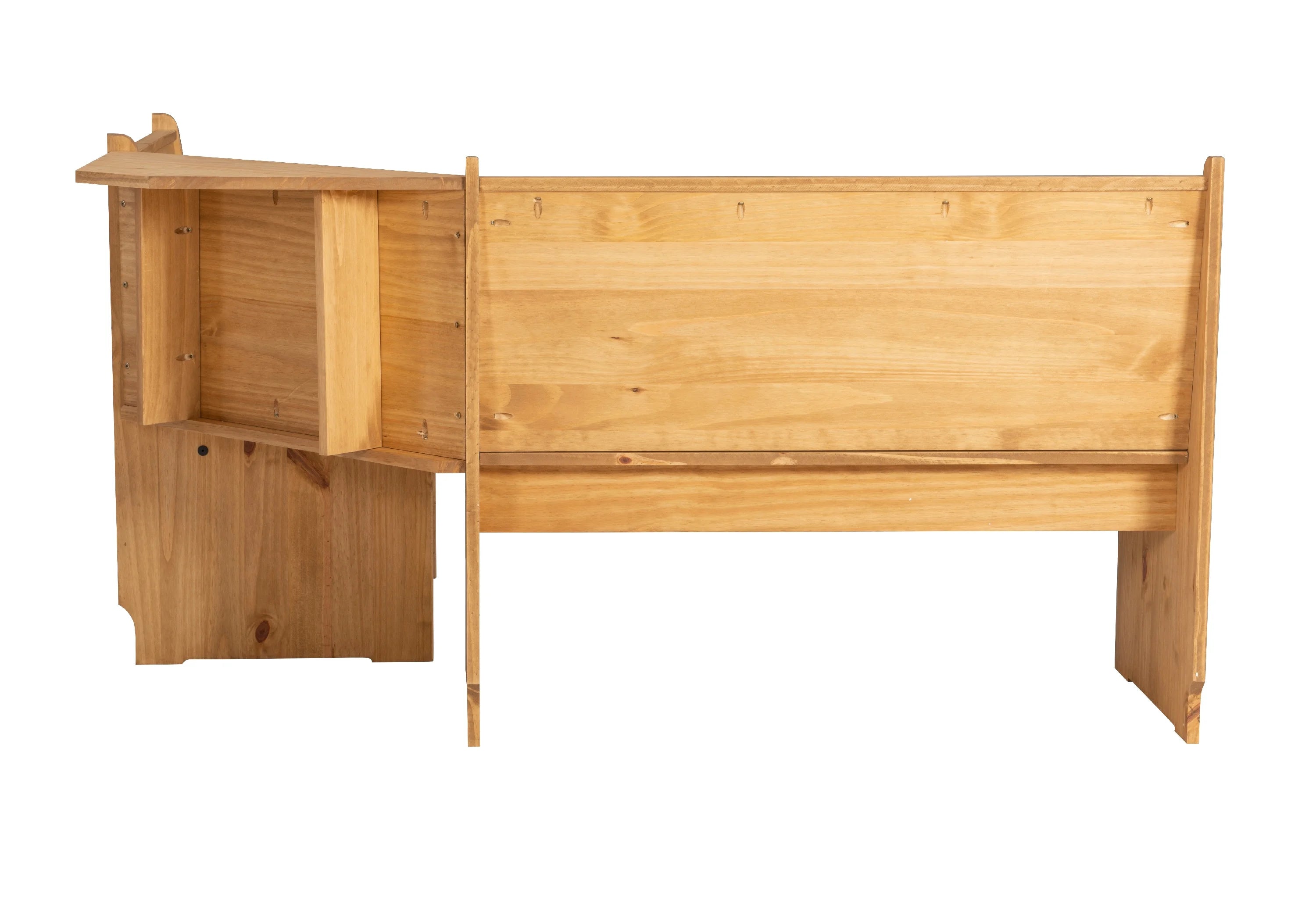 Natural Finish Corner Dining Set with Storage Table and Bench S7617