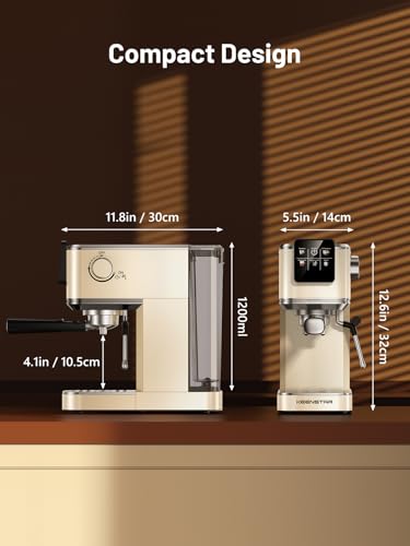 Espresso Machine with Milk Frother Steam Wand, 40oz Water Tank X2017