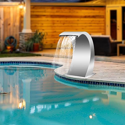 17.7 Inch Stainless Steel Rectangular Pool Waterfall Spillway F859976