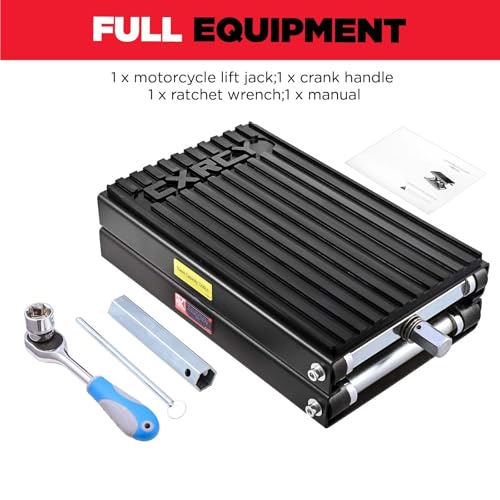 1200 LBS Steel Motorcycle Scissor Jack with Ratchet Wrench D280045