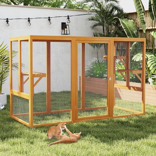 Grey Wooden Cat Enclosure J1507