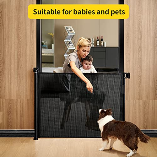 Retractable Mesh Baby Gate, 33" Tall, Extends up to 55" Wide, Gray U200086