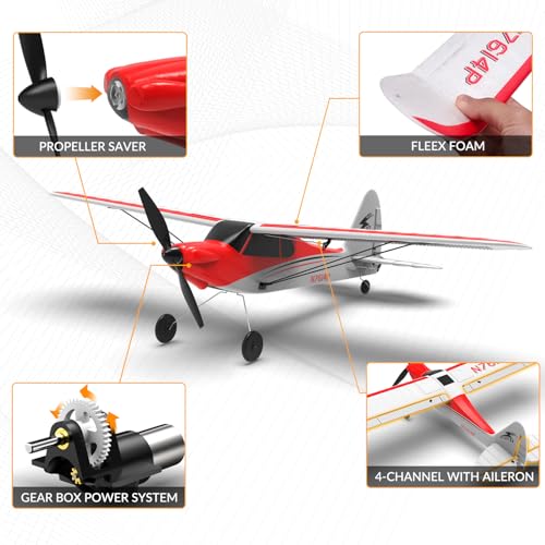 Red 500mm 4CH Remote Control Airplane with Prop Saver O76822
