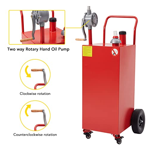 30 Gallon Portable Fuel Tank with Pump and Wheels N8717
