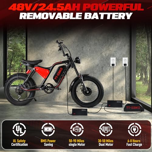 3000W Folding Electric Bike with 48V Battery, 26x4.0 Fat Tire, Full Suspension Z501876