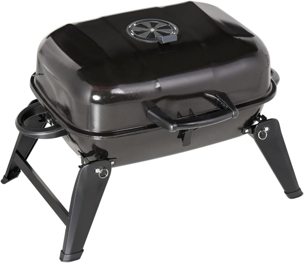 Charcoal BBQ Grill Portable Folding Tabletop Grill Black X34642