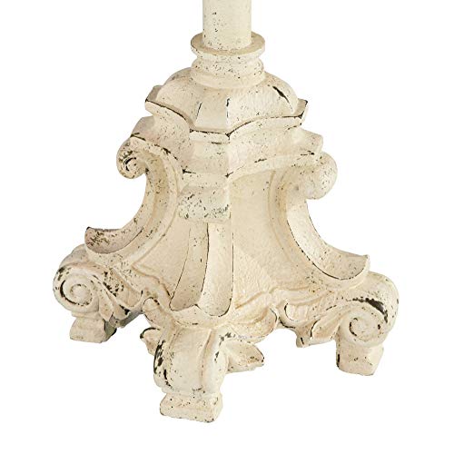 Ivory Off White Metal Candlestick Buffet Table Lamp 34" Tall K980922