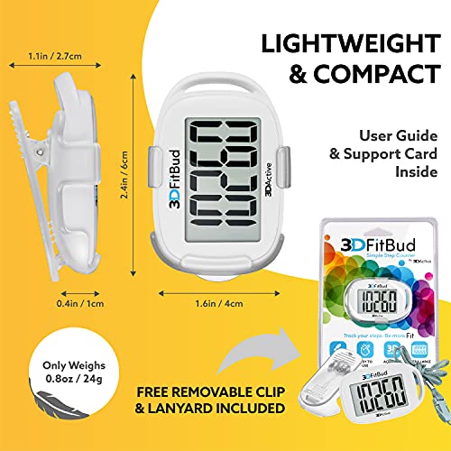 Simple Step Counter Walking 3D Pedometer with Clip and Lanyard V3386