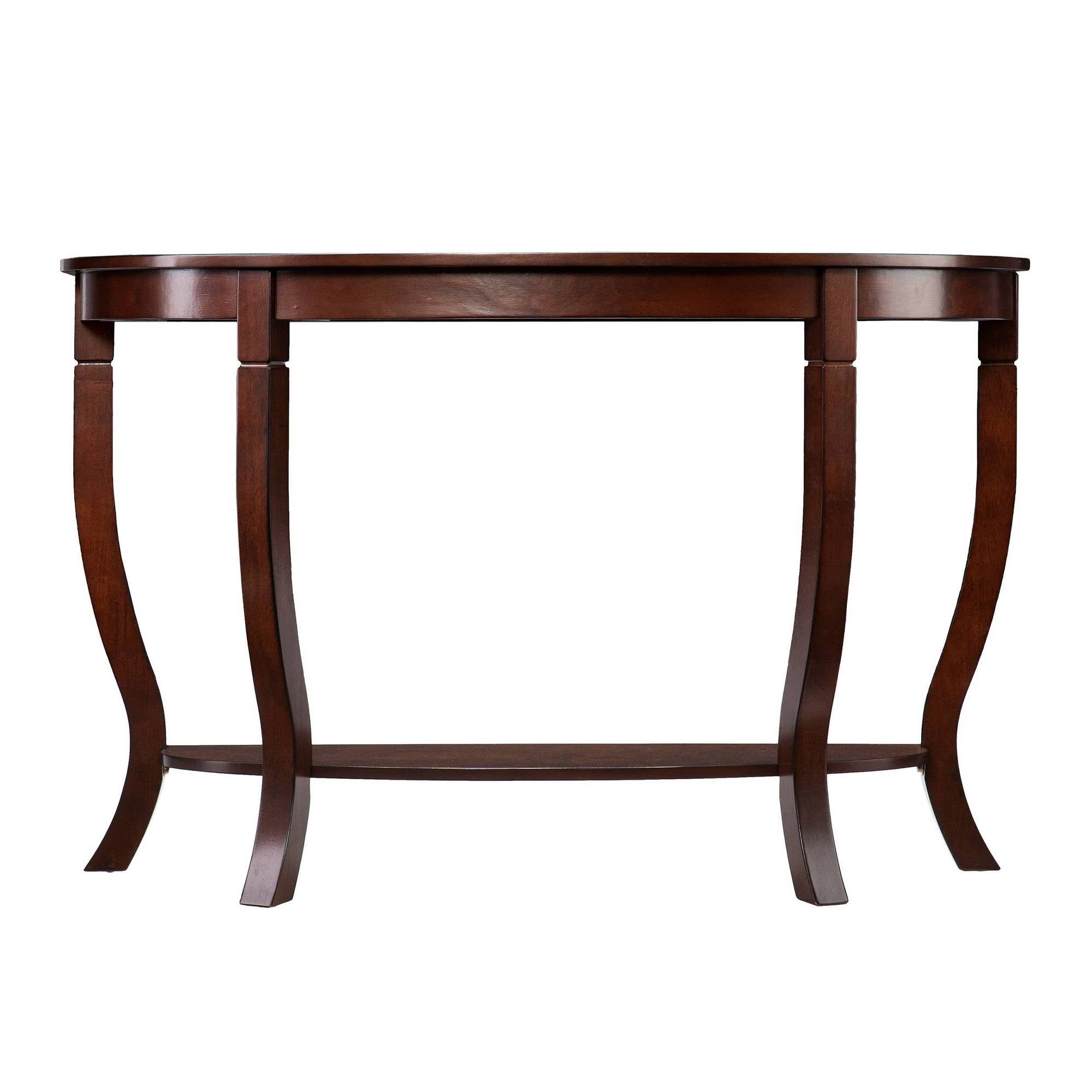 Brown Demilune Console Table B757