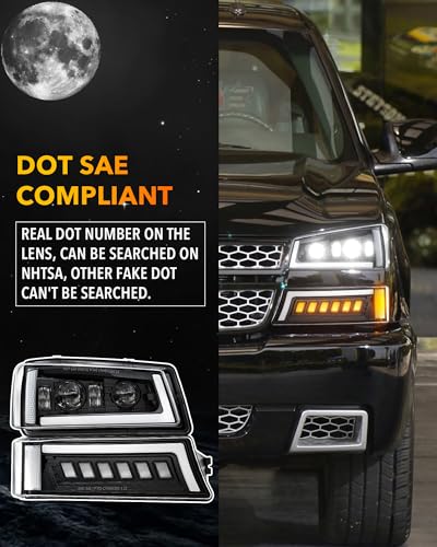 LED Headlights Assembly with DRL Turn Signal Hi/Low Sealed Beam M986496