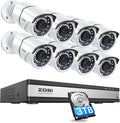 8CH 5MP Lite Home Security Camera System with 8pcs 1080P Bullet Cameras B2555