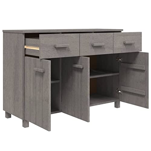 Light Gray Solid Wood Pine Sideboard with Sliding Drawers N61743