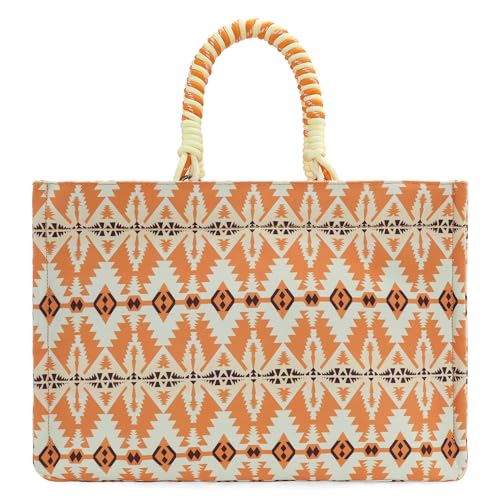 Oversized Tote Bag with Braided Rope Handles I5611