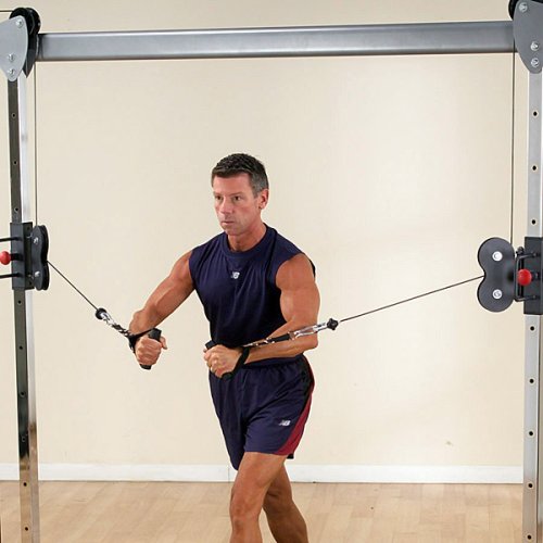 Black Cable Crossover Exercise Machine with Dual Weights Stack H828