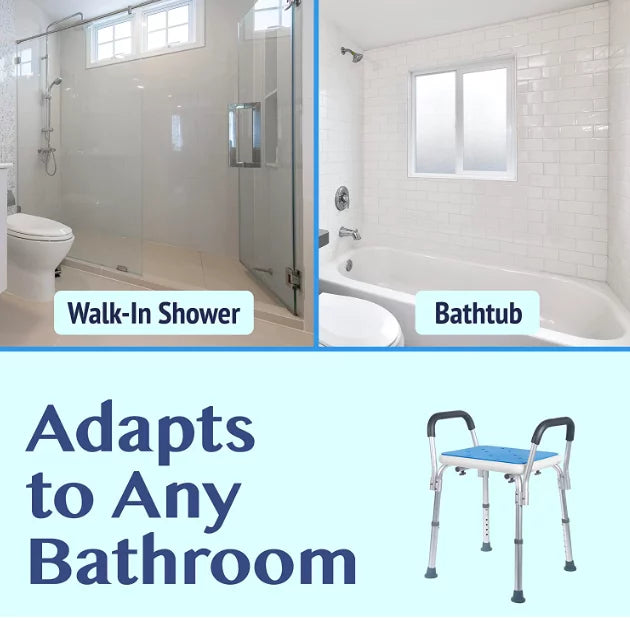 Shower Chair with Padded Seat and Tote Bag O675769