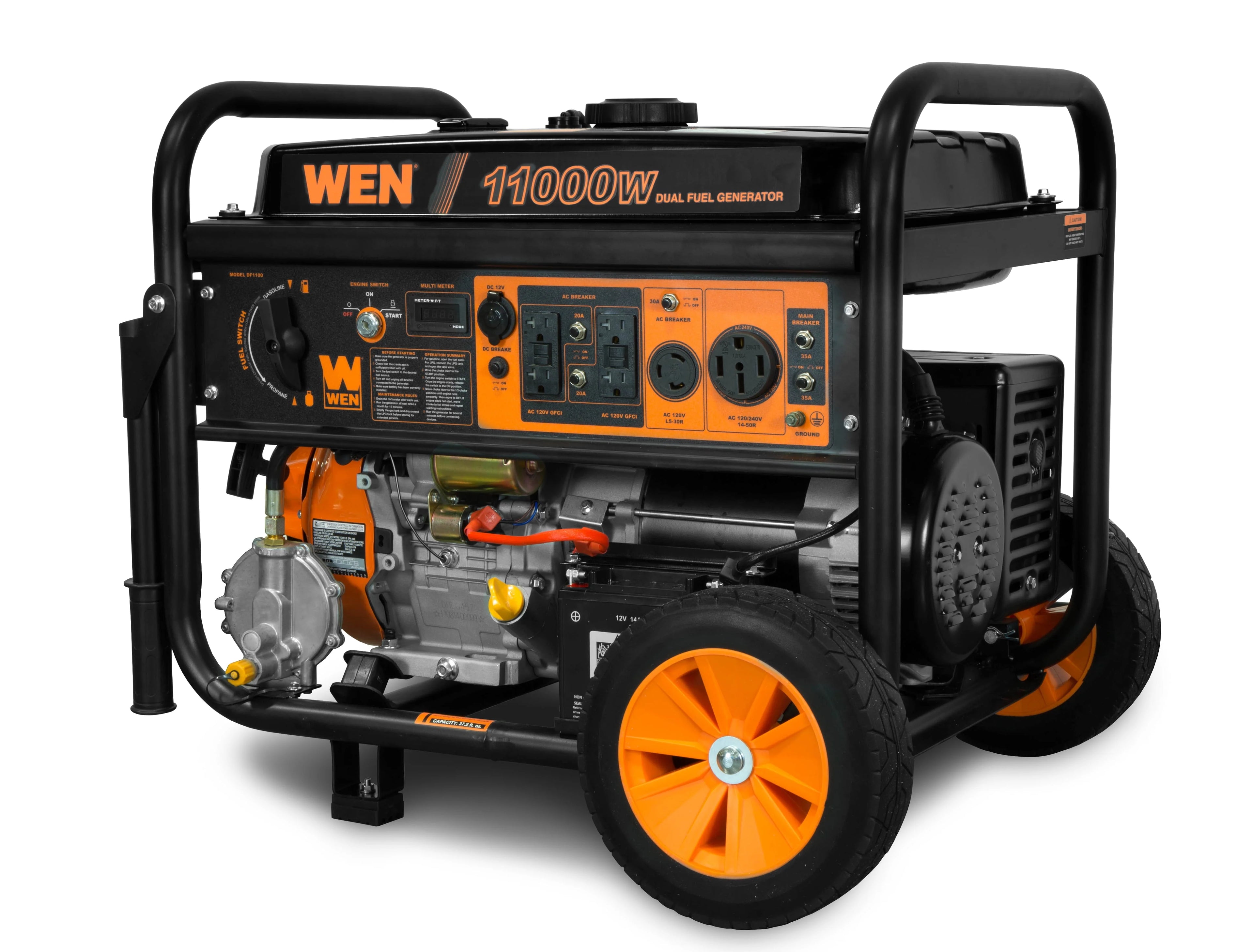 11,000-Watt 120V/240V Dual Fuel Portable Generator with Wheel Kit and Electric Start Z292