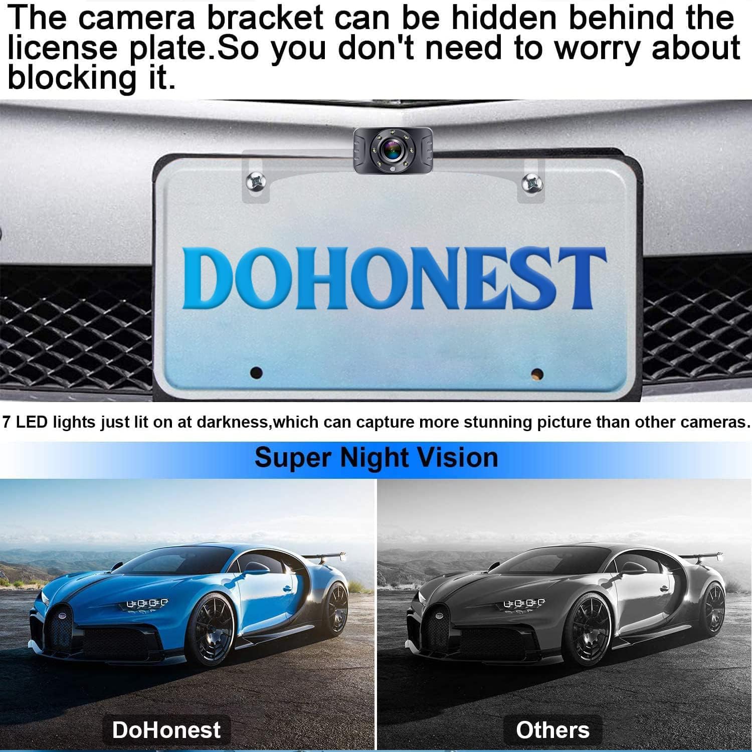 HD 1080P Rear View Monitor Kit Night Vision Waterproof Reverse Camera Pack of 2 W81918