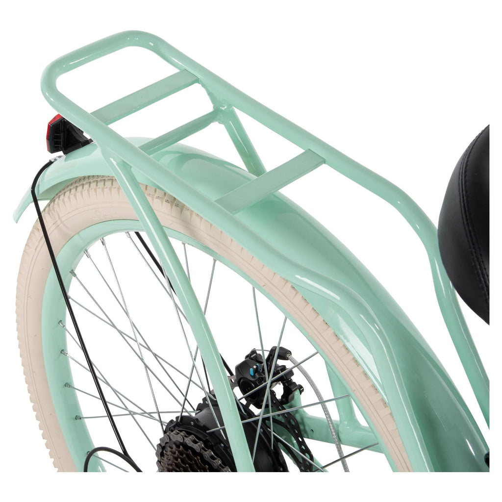 26-in 7-Spd Electric Cruiser Bike, Mint Green, 36V, 350W F1051