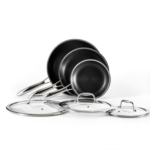 6-Piece Nonstick Fry Pan Set with Tempered Glass Lids H8981