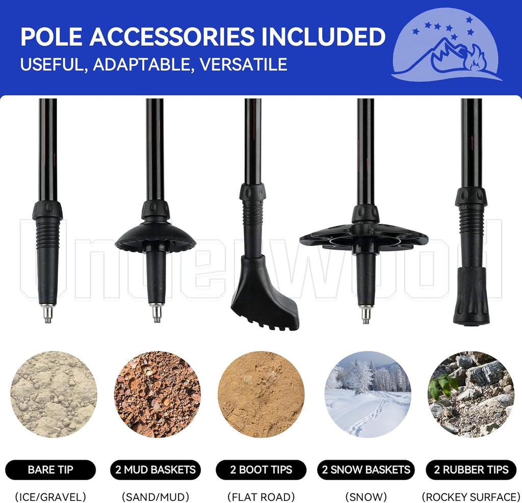 2 Pack Adjustable Aluminum Trekking Poles R9885