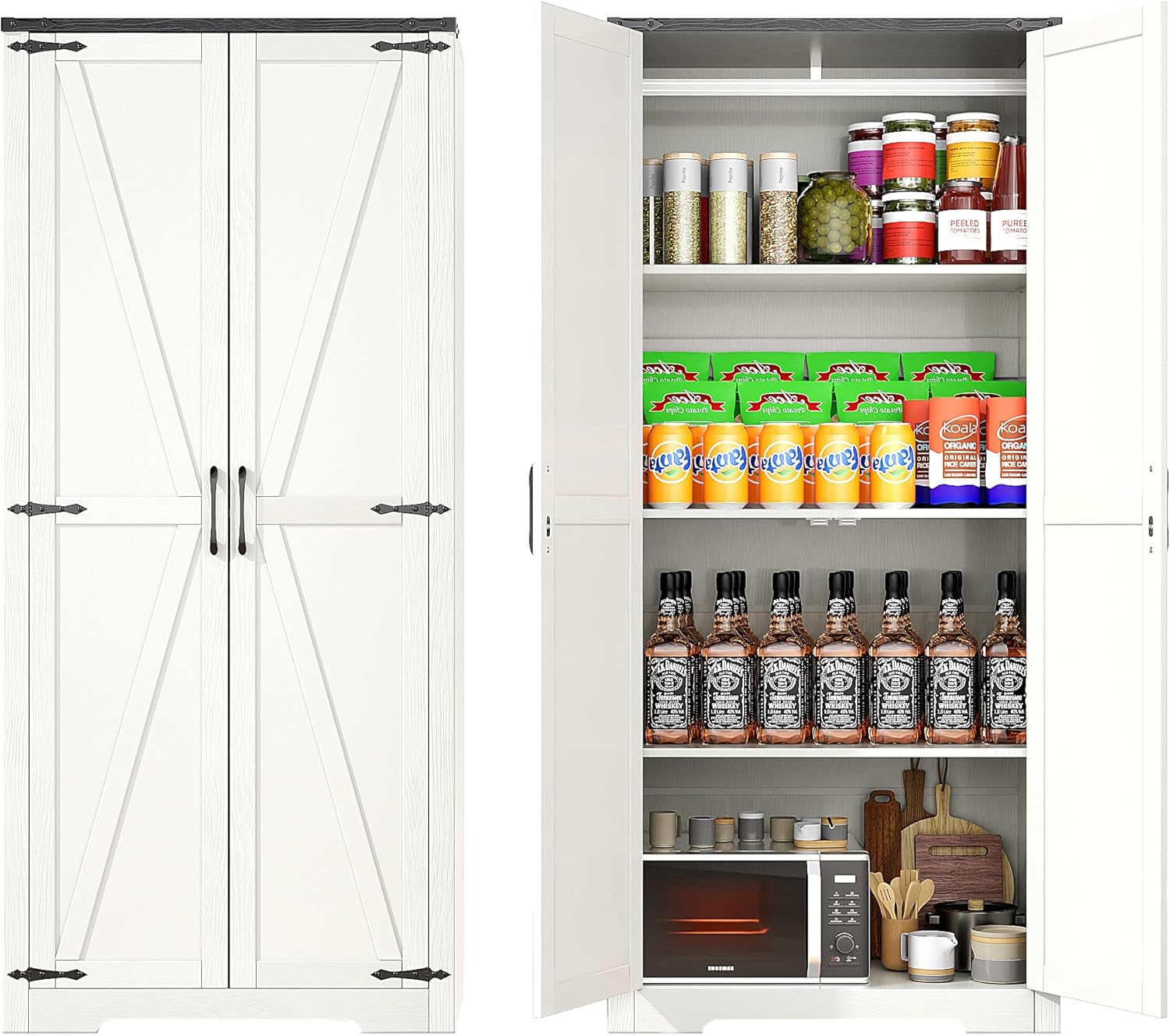 White 72" Wardrobe Closet with Doors E61020