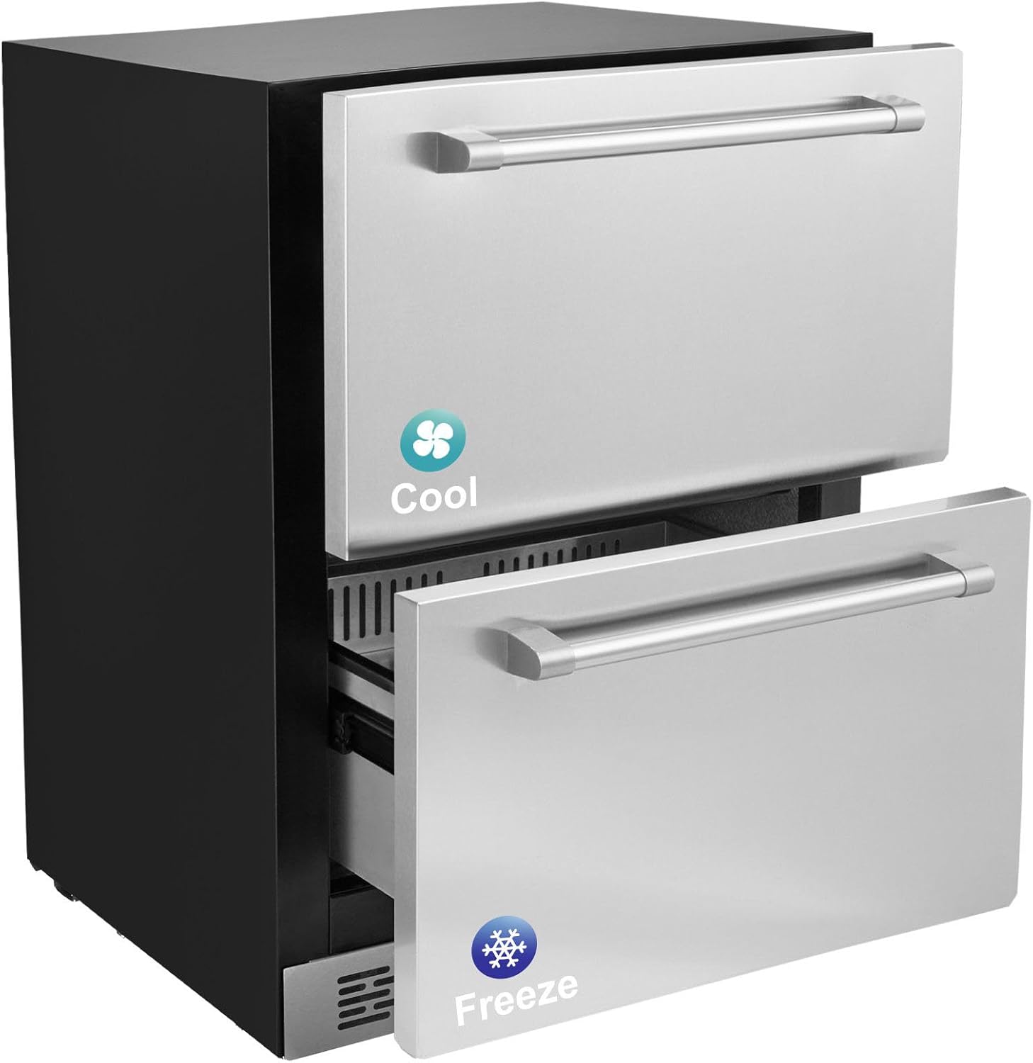 24 inch Undercounter Refrigerator, 2 Drawer, 4.87 Cu.ft. Capacity, silver J866