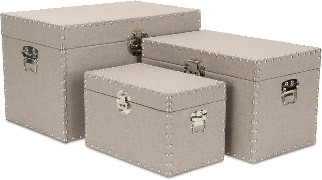 Tan Wooden Trunk Set H450678