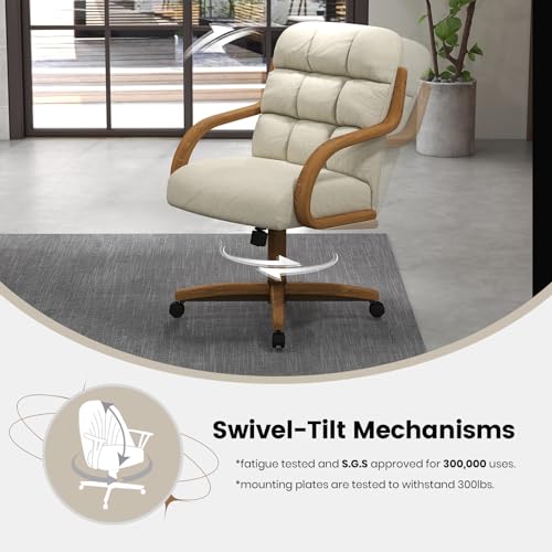 2 Set of Caster Swivel Tilt Dinning Chairs with Metal Frame R528505