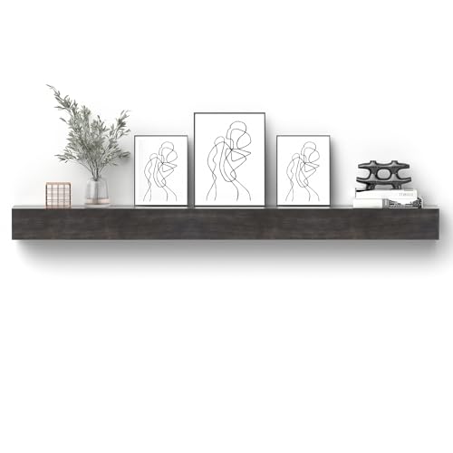 Solid Wood Floating Fireplace Mantel Shelf, 48 x 8 x 6 Inches, Natural G4785