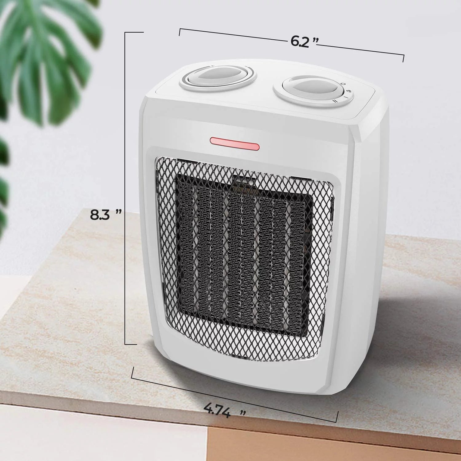 Ceramic Small Space Heater with Thermostat, 750W/1500W A704267
