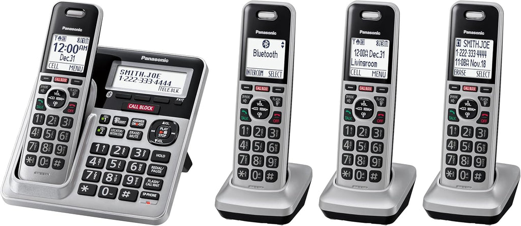 4-Handset DECT 6.0 Bluetooth Phone Bundle E603