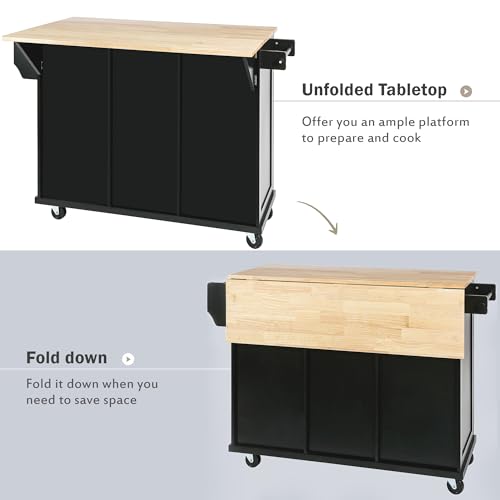 Grey Blue Wooden Kitchen Island Cart with Stainless Steel Top O846