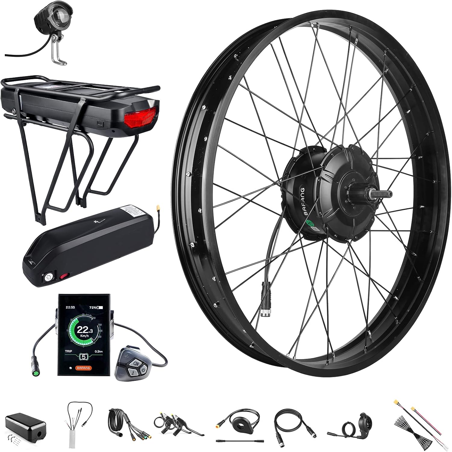 48V 1000W Rear Hub Motor Ebike Conversion Kit for 26 Fat Tire Bikes N5903