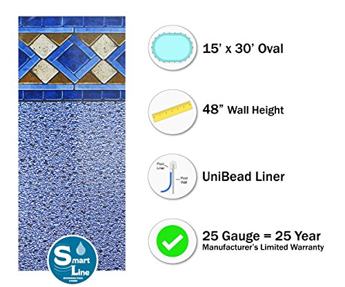 Oval Pool Liner 48-Inch Wall Height 25 Gauge Virgin Vinyl Y394