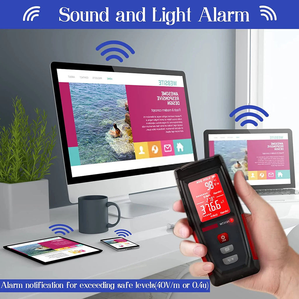 Rechargeable Digital Electromagnetic Field Radiation Detector R5552