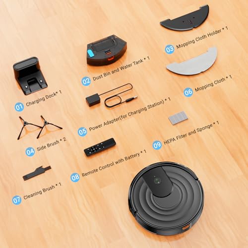5000Pa 2 in 1 Robot Vacuum and Mop Combo E548032