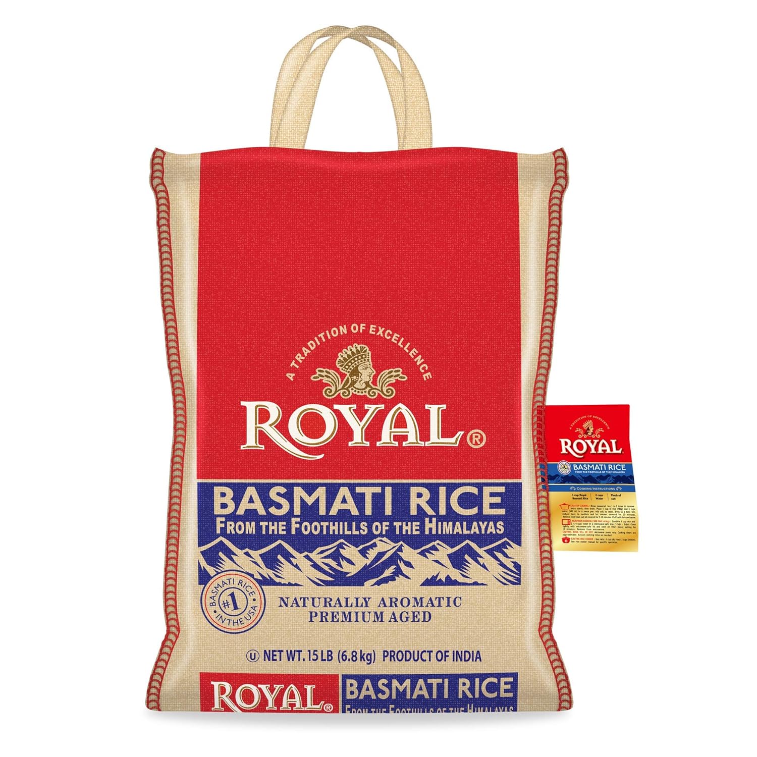 15-Pound Bag White Basmati Rice - Pack of 4 A5960