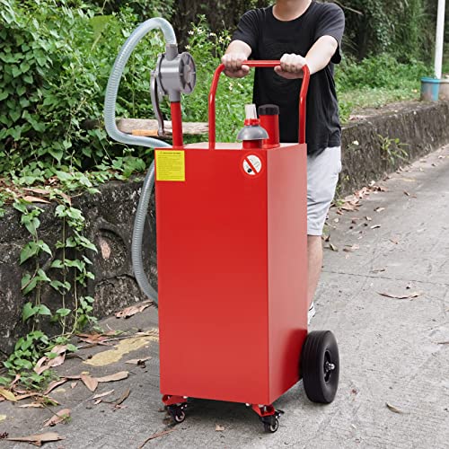 30 Gallon Portable Fuel Tank with Pump and Wheels N8717