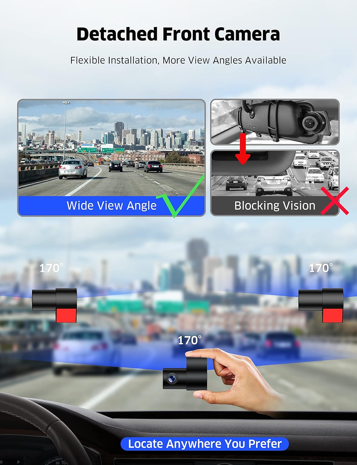 11 inch 1080P Touch Screen Dual Dash Cam with Night Vision R436