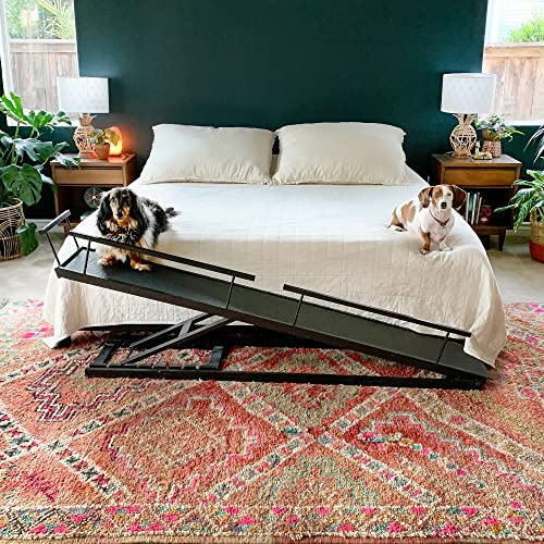 Solid Hardwood Dog Ramp with Safety Rails X24862