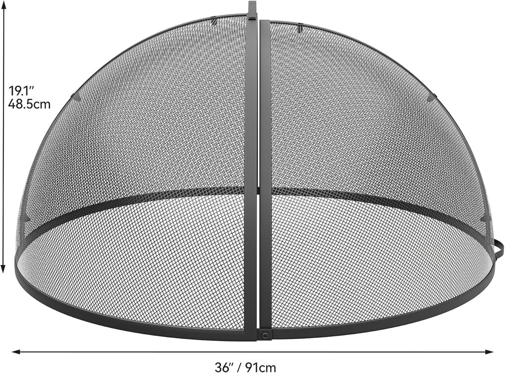 Heavy-Duty Fire Pit Spark Screen with Handle and Poker B8397