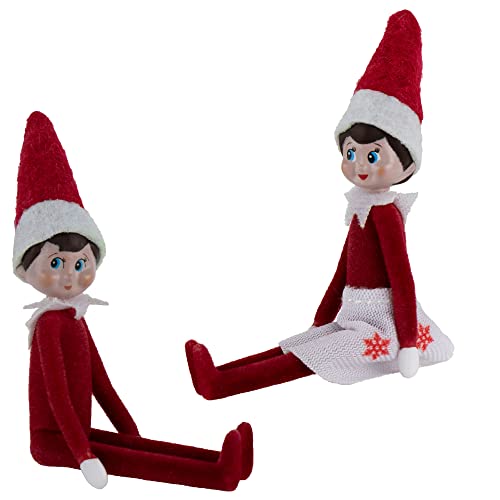 Elf on The Shelf Bundle Set of 2 Boy and Girl Light Tone - 4 Inches Tall O621