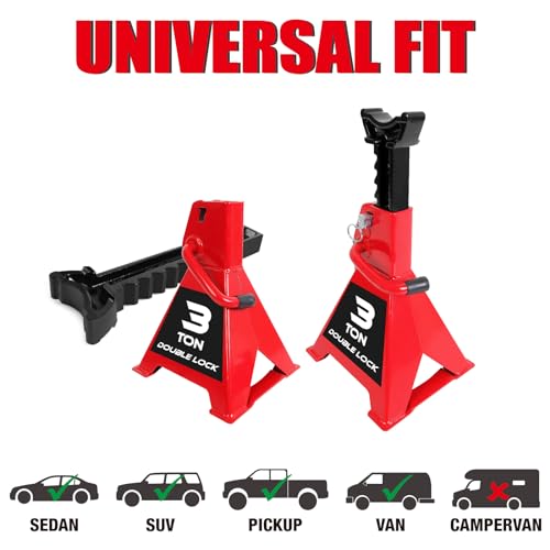 2 Ton Capacity Steel Car Jack Stands, 1 Pair F49195