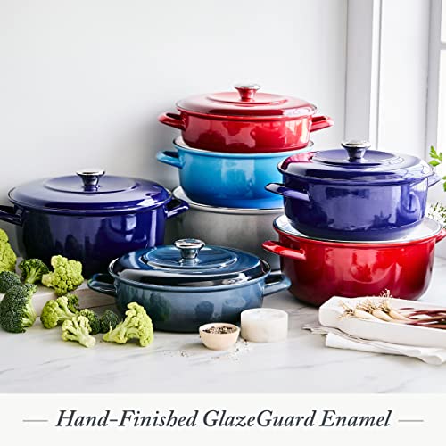 Round 4QT Enameled Iron Casserole Braiser with Lid F693