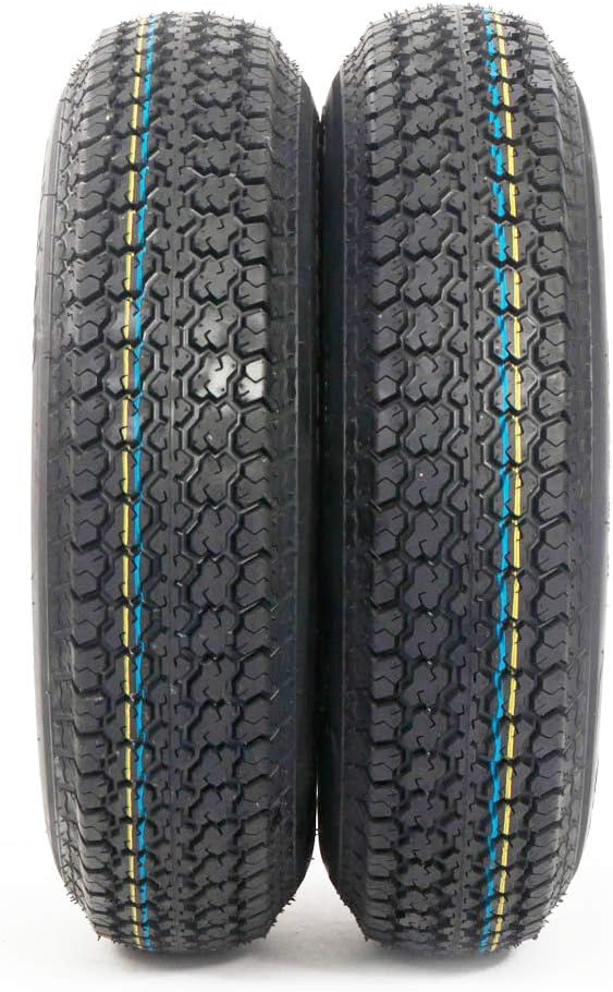 13" Trailer Wheel & Tire with Bias ST175/80D13 Tire Mounted Black Spoke, Set of 2 J62968