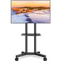 Mobile TV Stand with Wheels, Height Adjustable Rolling TV Cart with Laptop Shelf W8303